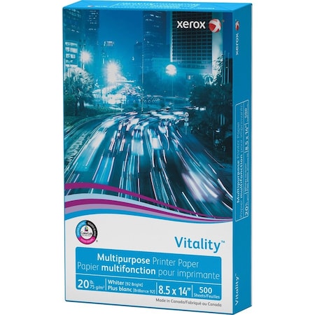 Xerox Paper, Copy, Vitality, 8.5X14, PK500 XER3R02051